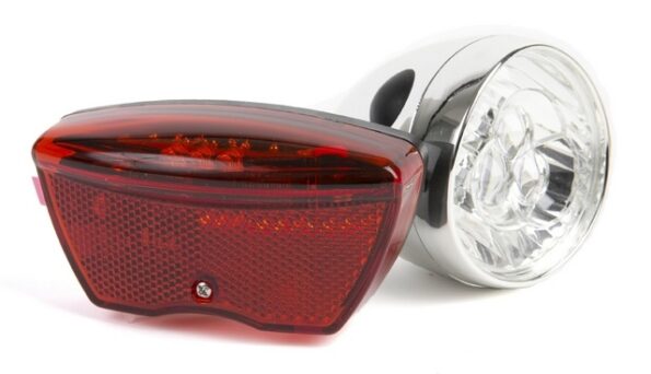 verlichtingset Retro led batterij zilver/rood