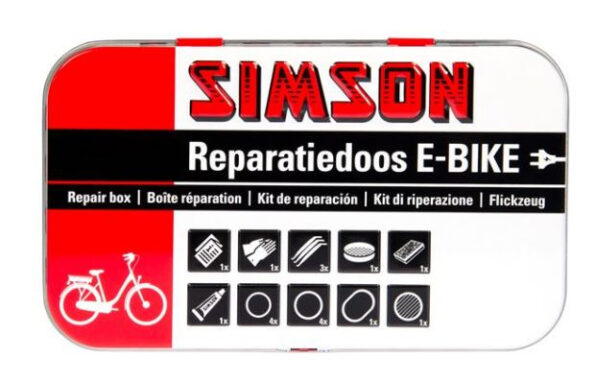 reparatiedoos E-bike aluminium rood/wit 14-delig